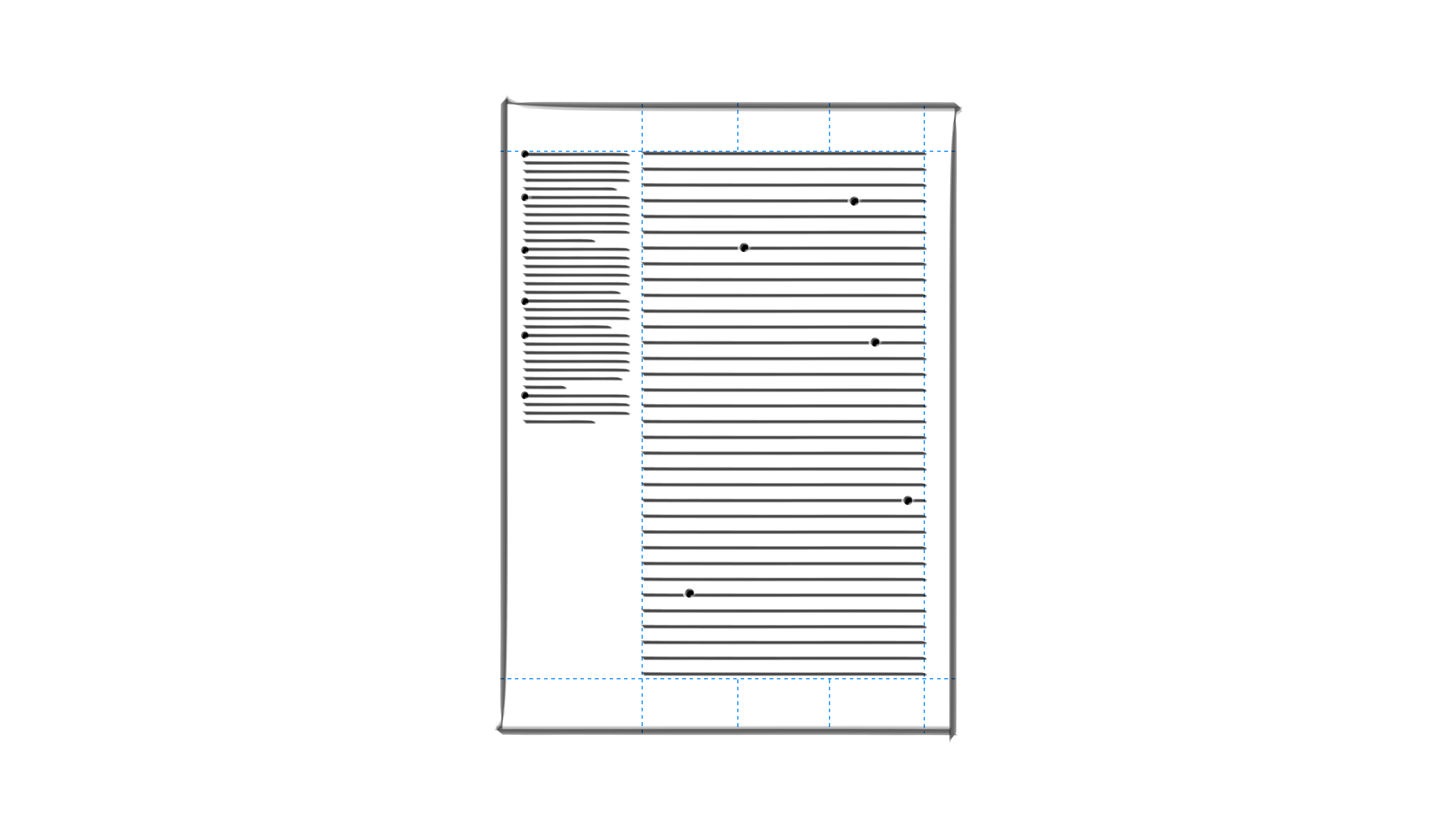 an example of a layout with notes in the margin on the left side of the page